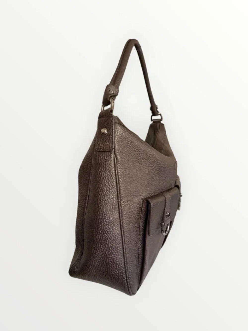 Gucci Abbey D-Ring Brown Leather Hobo Bag Vintage